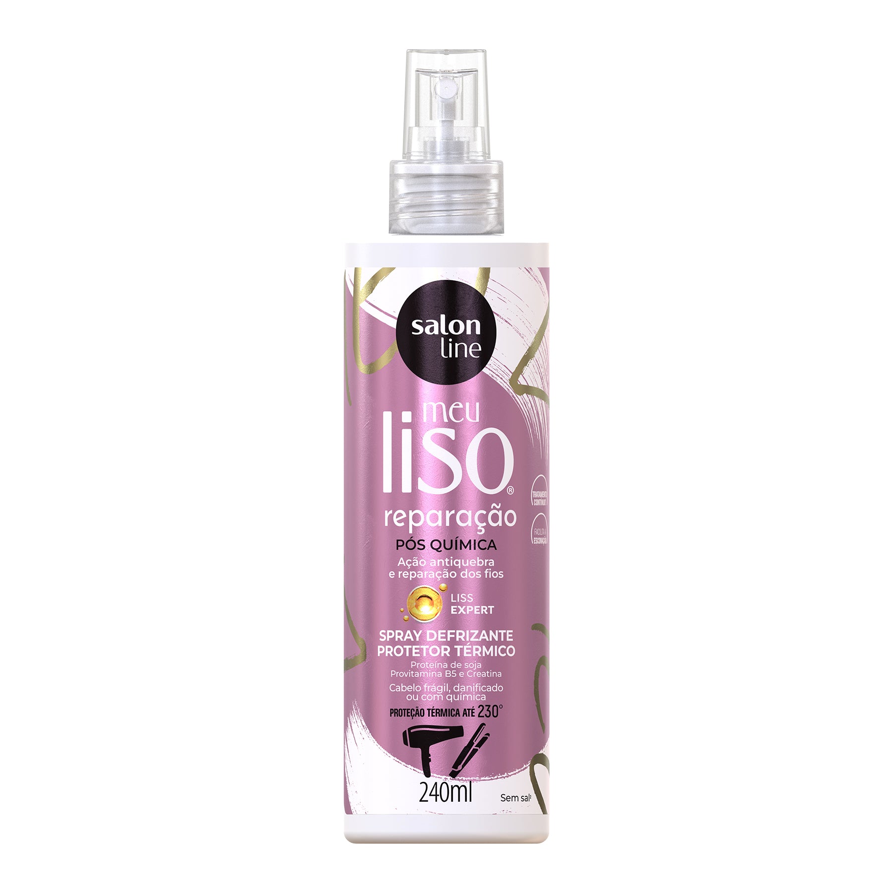 Spray Salon Line Meu Liso Defrizante Protetor Térmico Condicionador Reparação 240ml