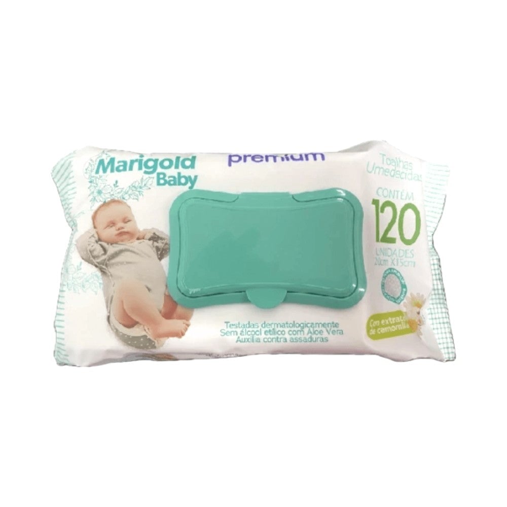 Toalha Umedecida Marigold Baby Premium Camomila 120un