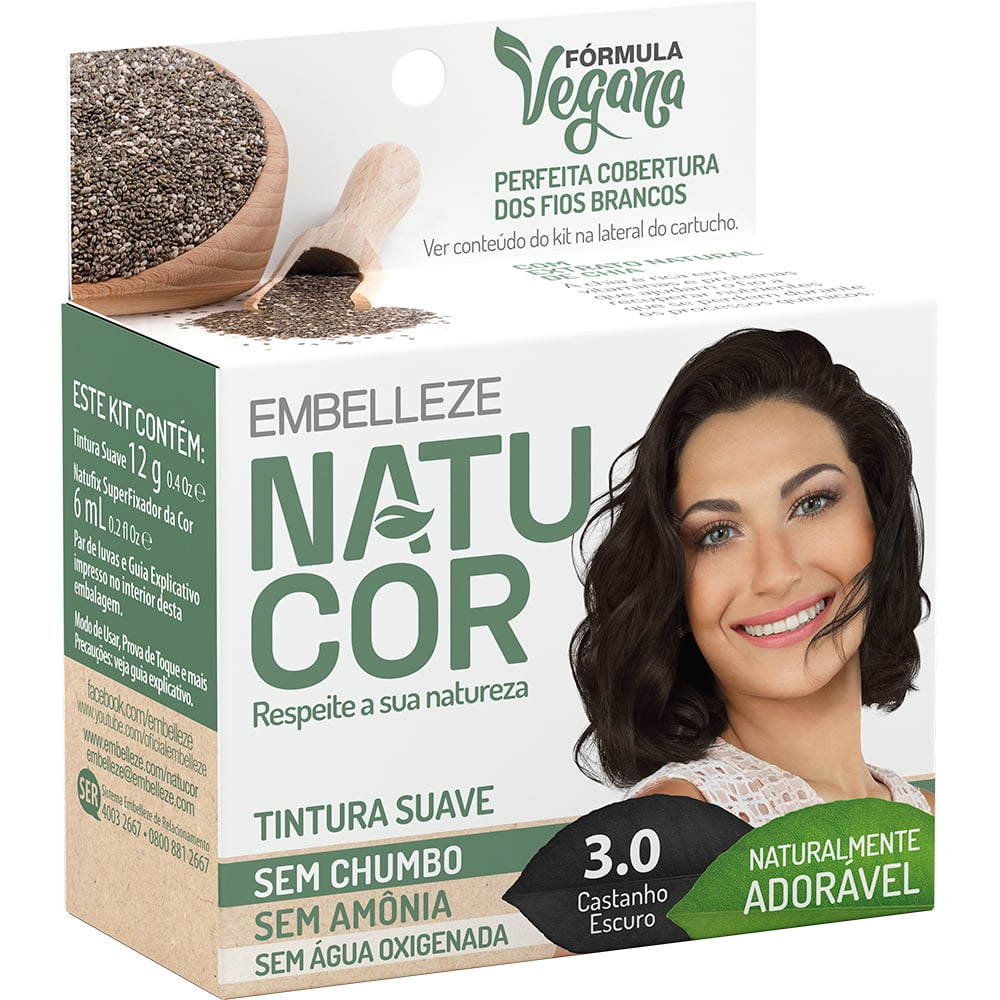 Tonalizante Embelleze Natucor Castanho Escuro 3.0