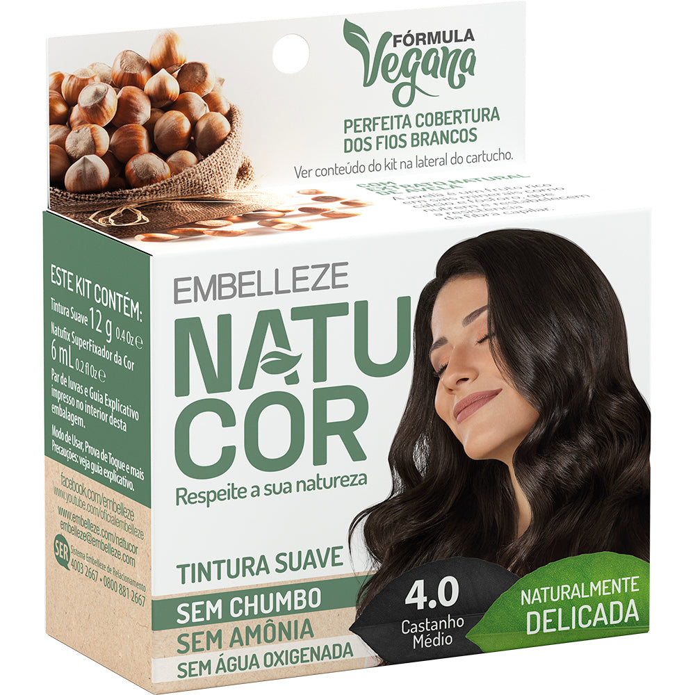 Tonalizante Embelleze Natucor Castanho Médio 4.0