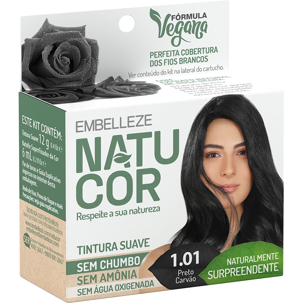 Tonalizante Embelleze Natucor Preto Carvão 1.01