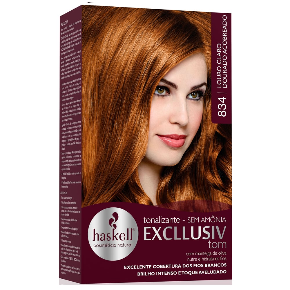 Tonalizante Haskell Excllusiv Color Louro Claro Dourado Acobreado 834