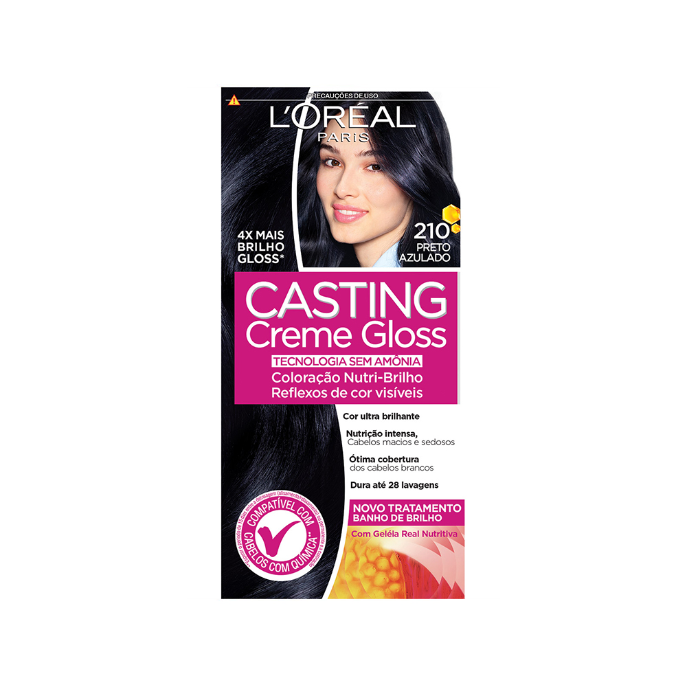 Tonalizante L'Oréal Paris Casting Creme Gloss Preto Azulado 210