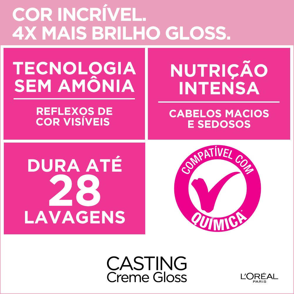 Tonalizante L'Oréal Paris Casting Creme Gloss Preto Noite 100