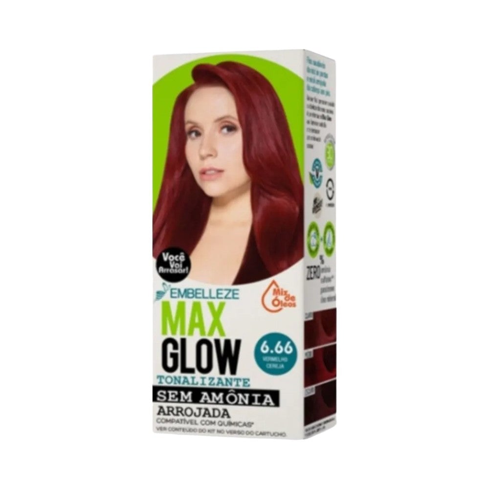 Tonalizante Max Glow Creme 6.66 Vermelho Cereja