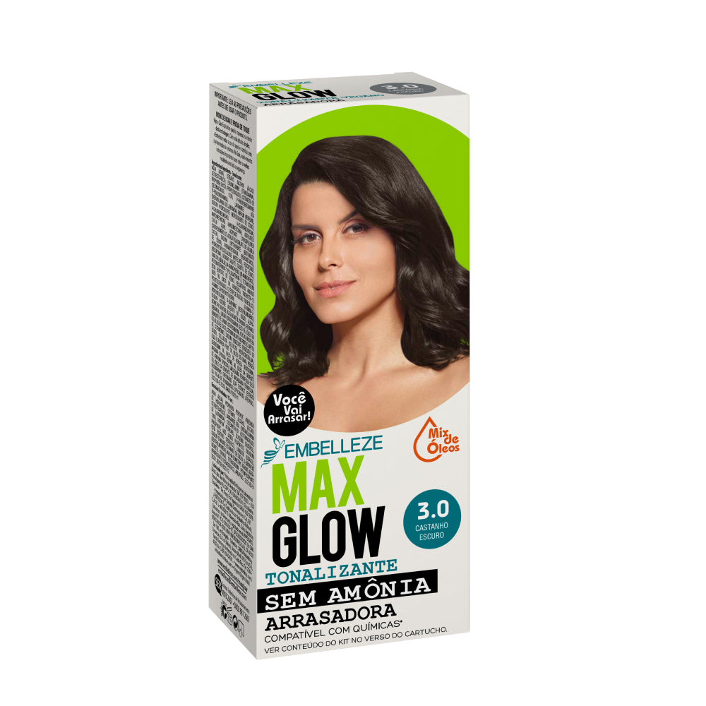 Tonalizante Max Glow Creme 3.0 Castanho Escuro