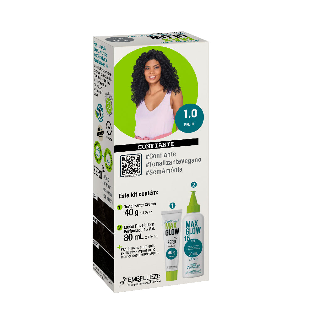Tonalizante Max Glow Creme 1.0 Preto