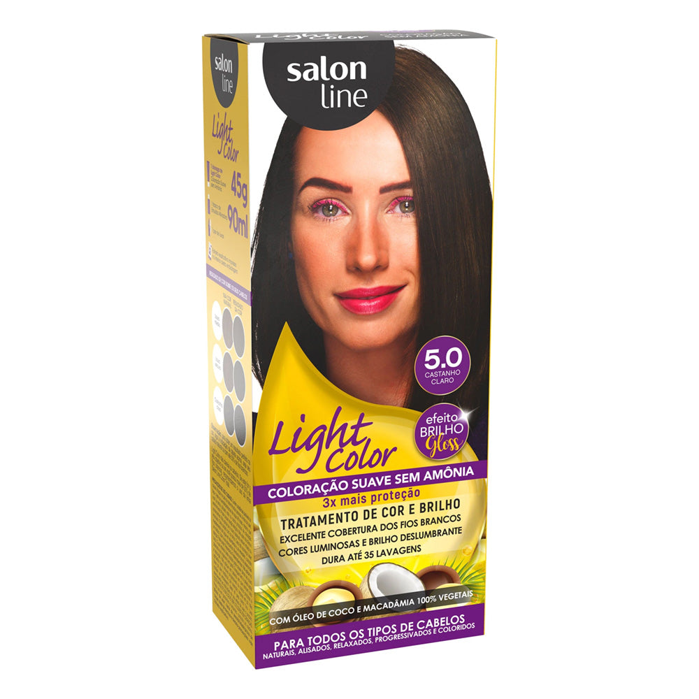 Tonalizante Salon Line Light Color para Cabelos Normais Castanho Claro 5.0