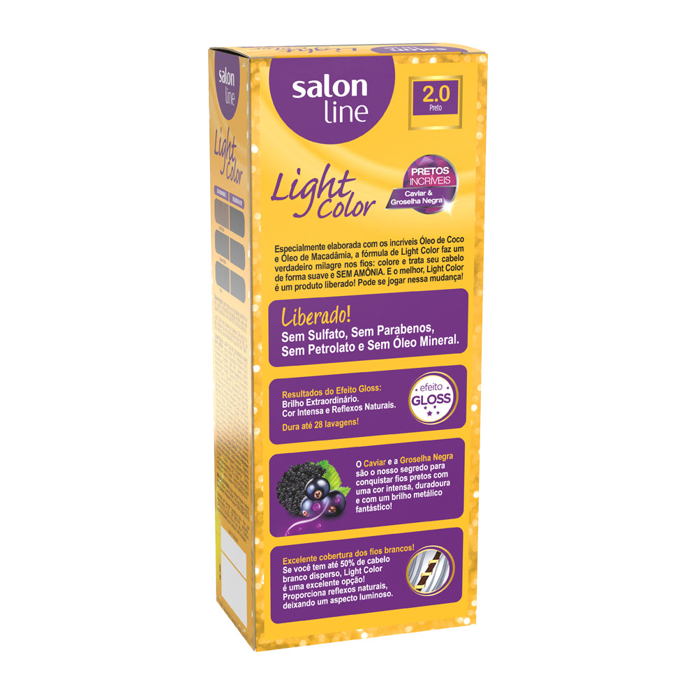 Tonalizante Salon Line Light Color para Cabelos Normais Preto 2.0