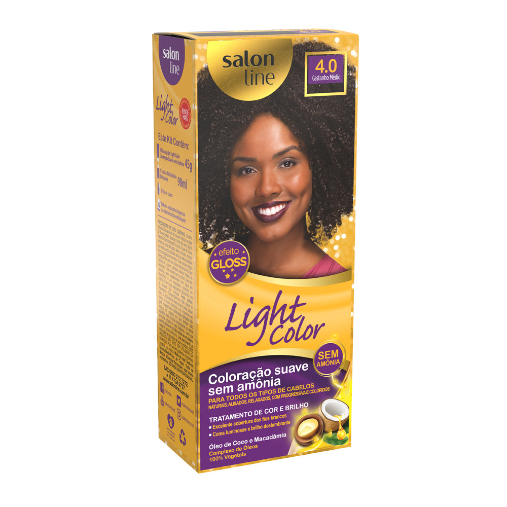 Tonalizante Salon Line Light Color para Cabelos Normais Castanho Médio 4.0