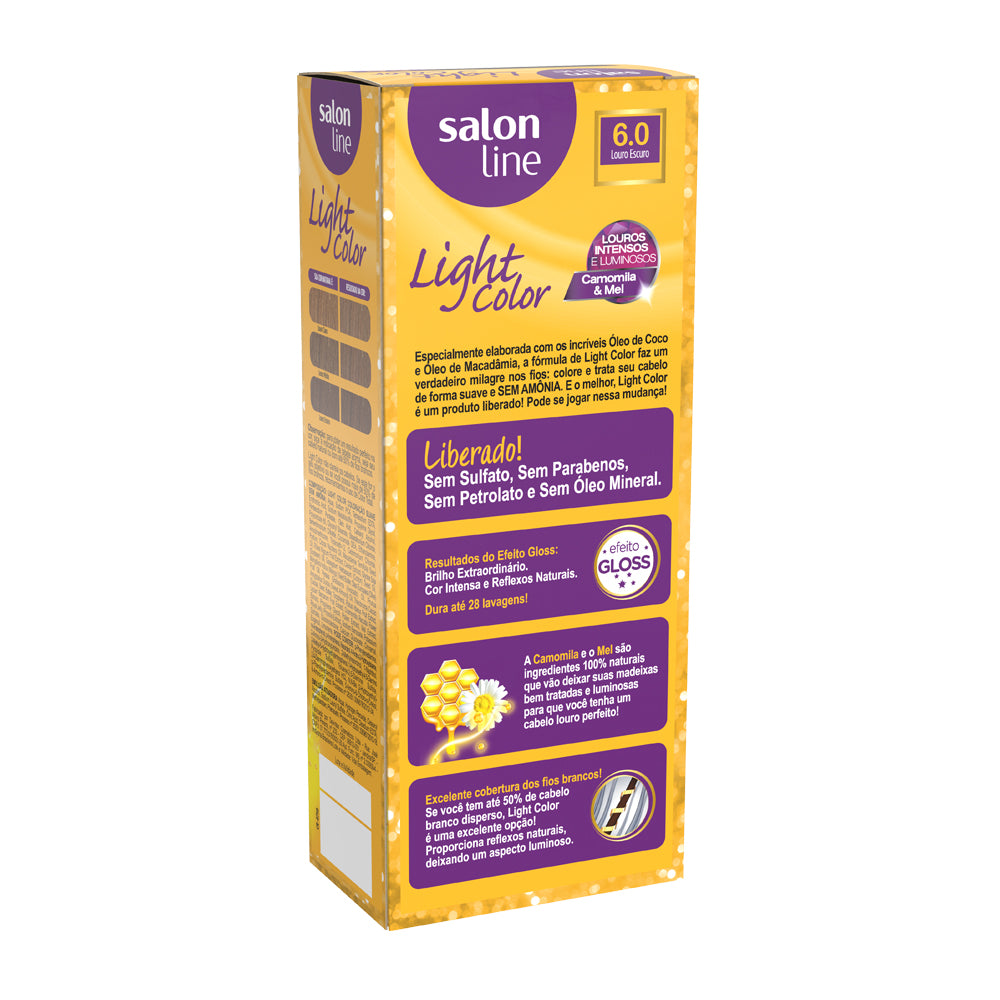 Tonalizante Salon Line Light Color para Cabelos Normais Louro Escuro 6.0