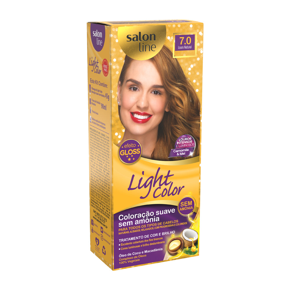 Tonalizante Salon Line Light Color para Cabelos Normais Louro Médio 7.0