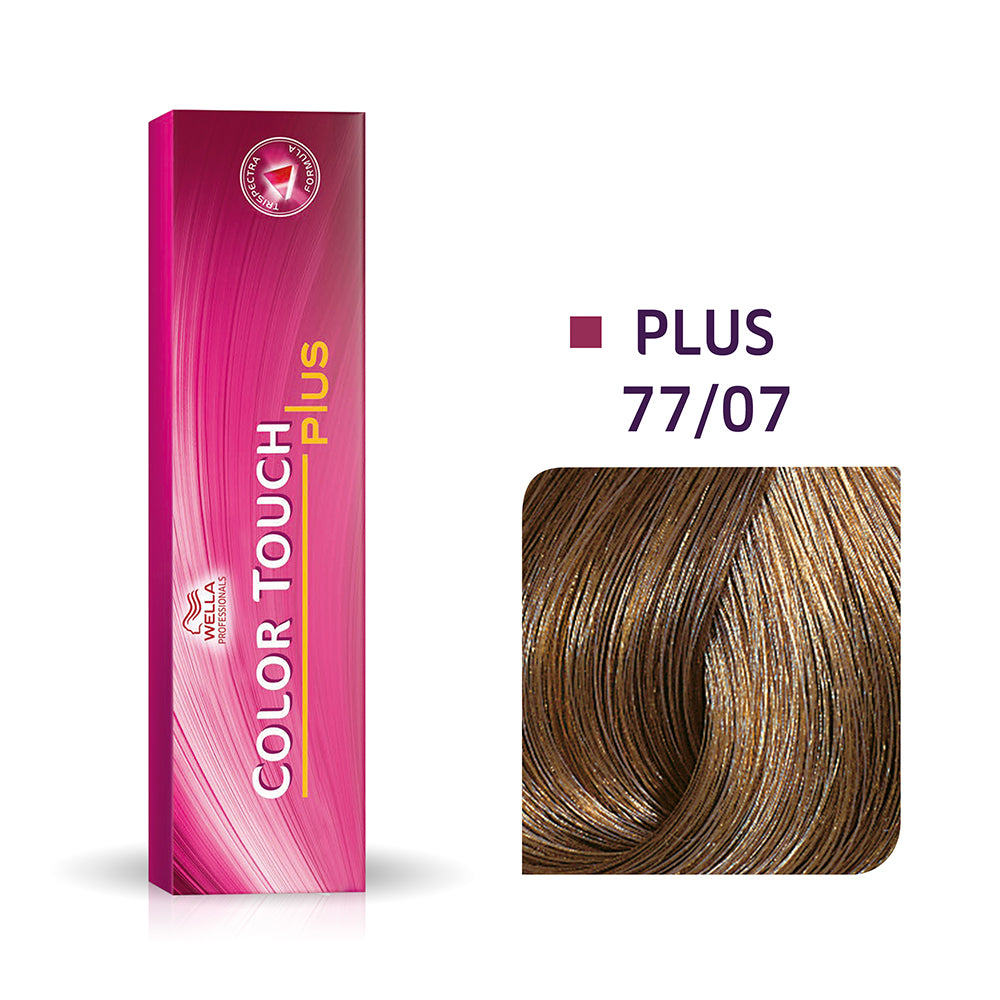Tonalizante Wella Professionals Color Touch Plus Louro Médio Intenso Natural Marrom 77/07