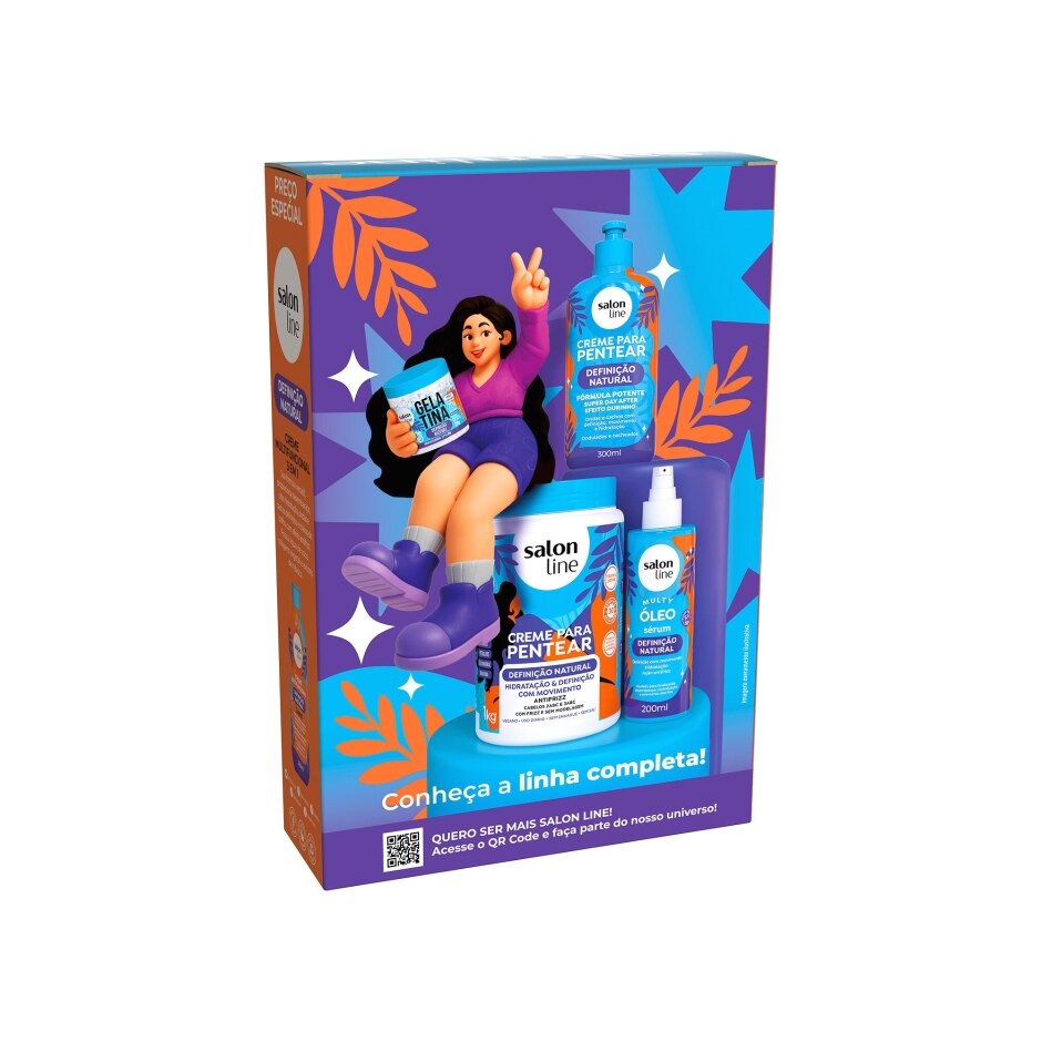 Kit Shampoo + Creme Salon Line Definição Natural Multy 300ml