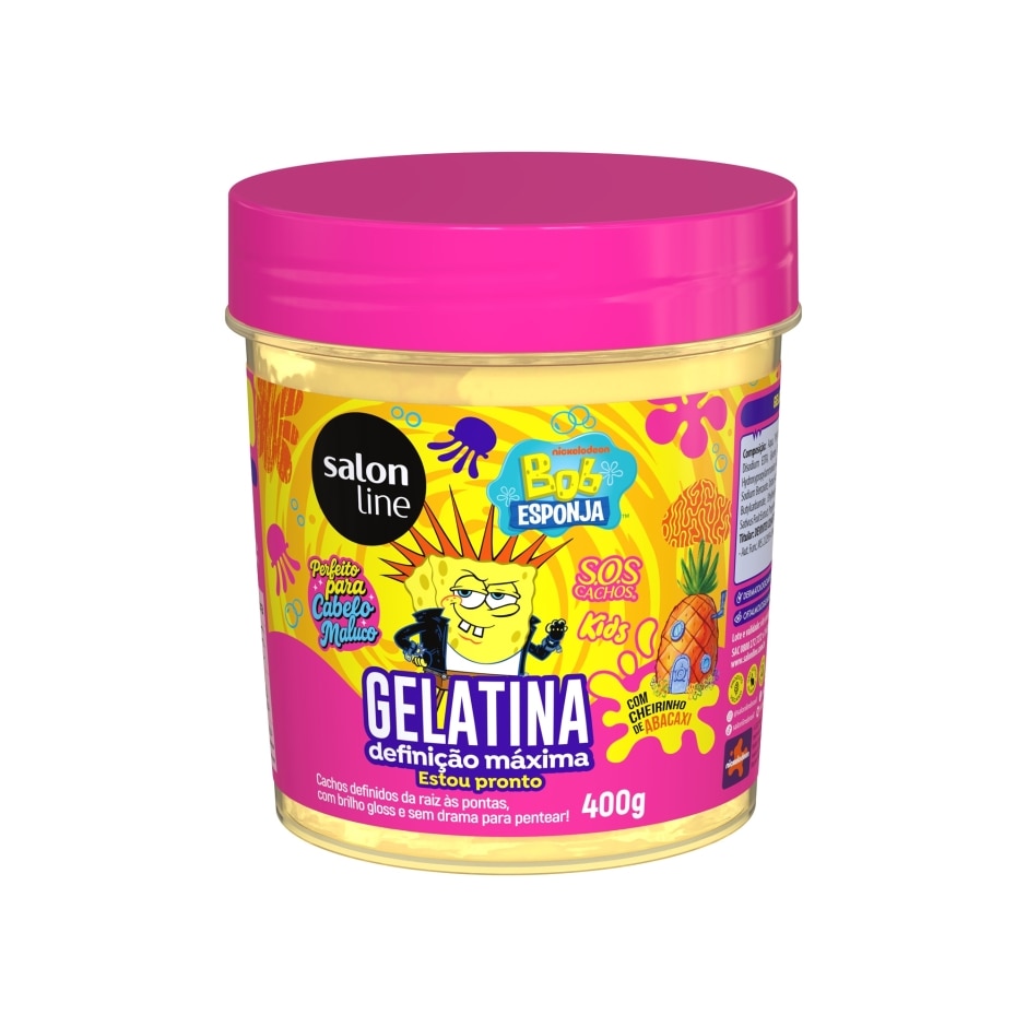 Gelatina Salon Line S.O.S Kids Bob Esponja Definição Máxima 400g
