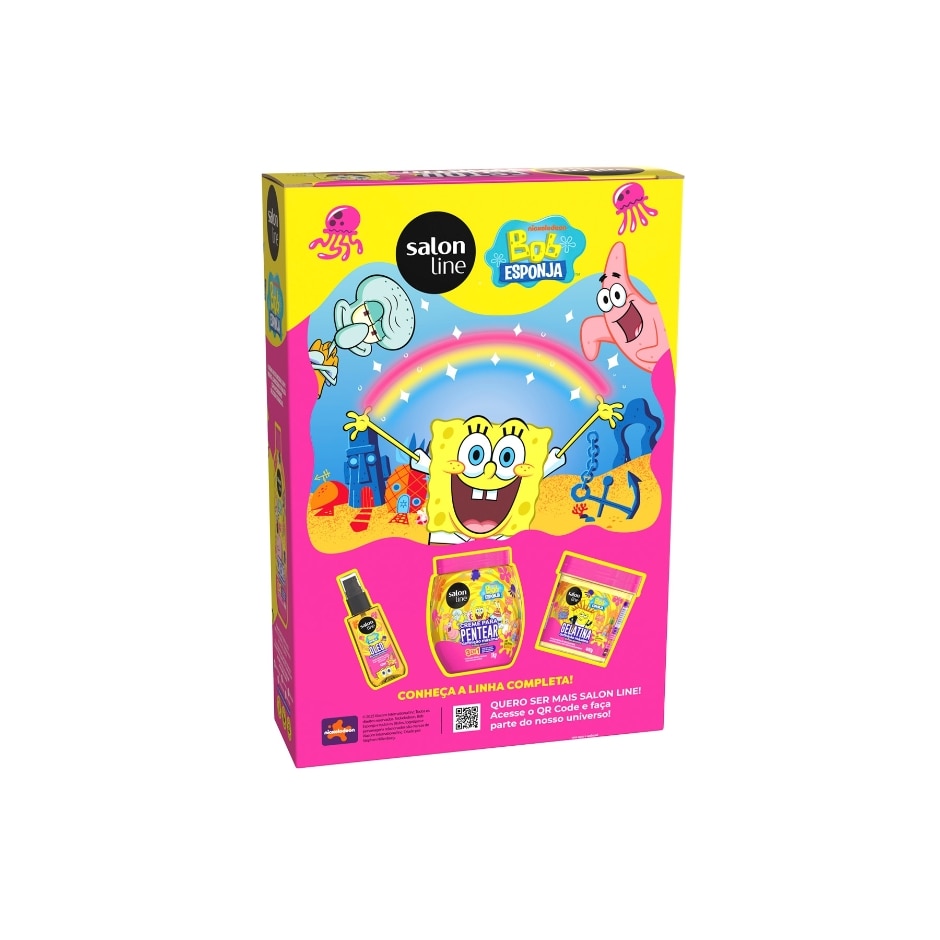 Kit Salon Line S.O.S Kids Shampoo 300ml + Creme 300ml Multy Bob Esponja
