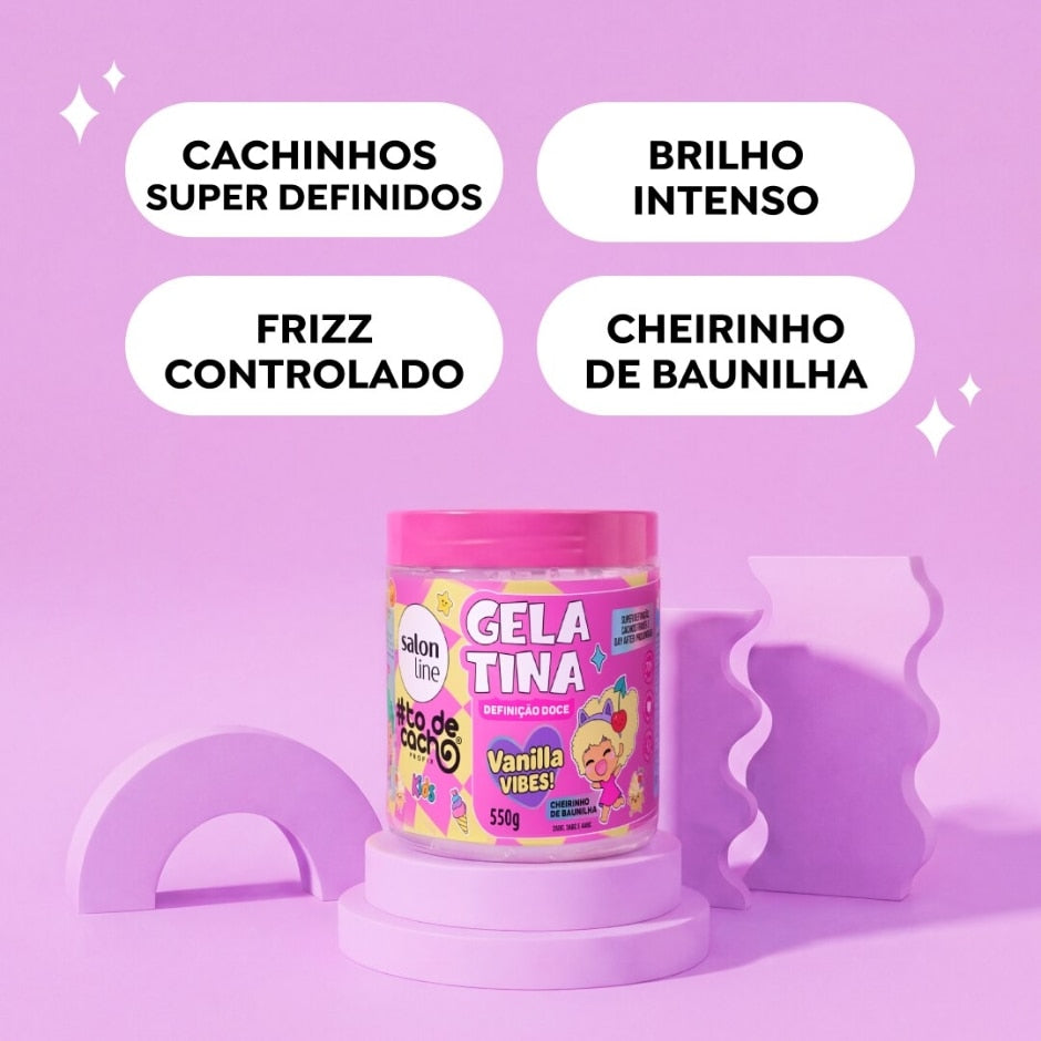 Gelatina Salon Line #ToDeCacho Kids Vanilla Definição Doce 550g