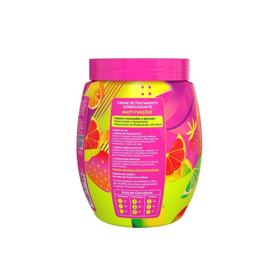 Creme Salon Line Cachos dos Sonhos 3 em 1 Multy Pink Lemonade 1kg