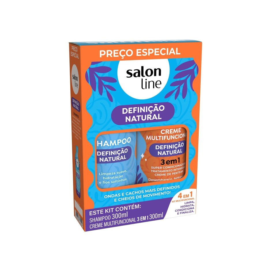 Kit Shampoo + Creme Salon Line Definição Natural Multy 300ml