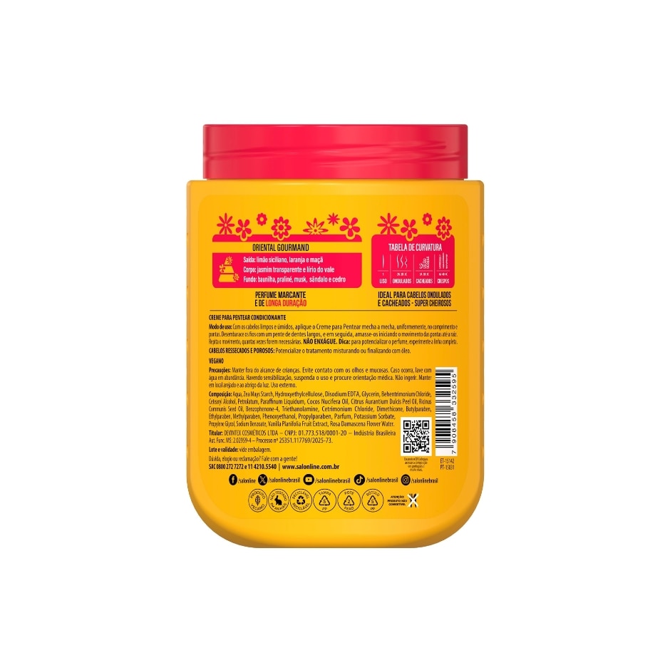 Creme para Pentear Salon Line Xerosa Baunilha Doce 800g