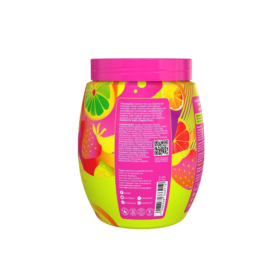 Creme Salon Line Cachos dos Sonhos 3 em 1 Multy Pink Lemonade 1kg