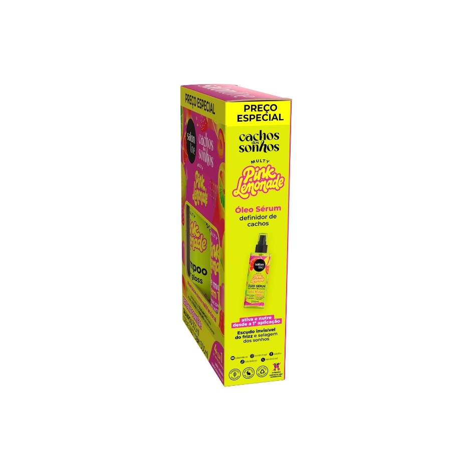Kit Shampoo 300ml + Creme 300ml Salon Line Cachos dos Sonhos Multy Pink Limonade